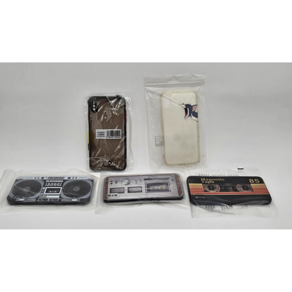 iPhone XS Max 5 Case Lot Unbranded Used Tom n Jerry Cassette Tape Boombox